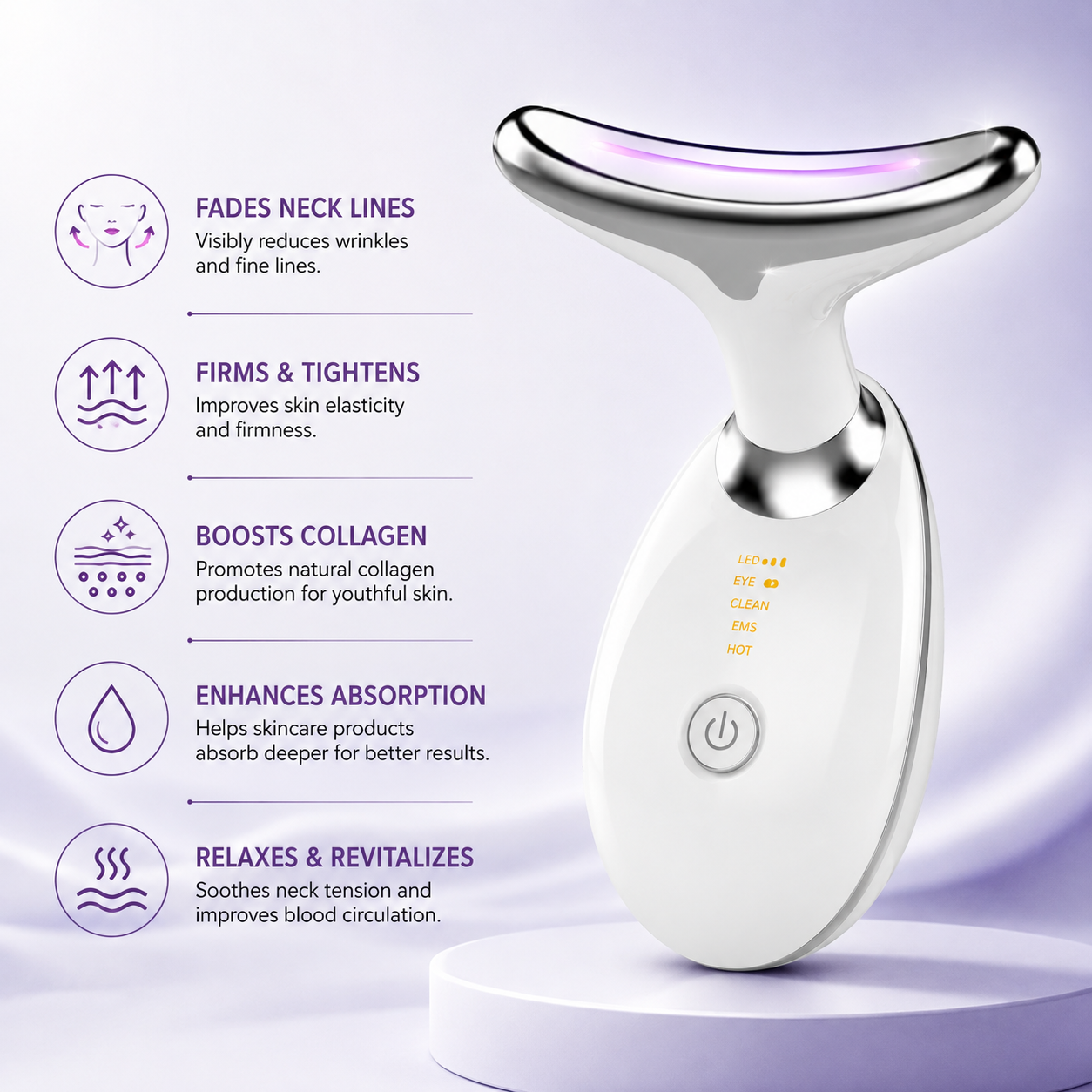 NeckGlow Pro™ 5-in-1 LED Neck & Face Massager