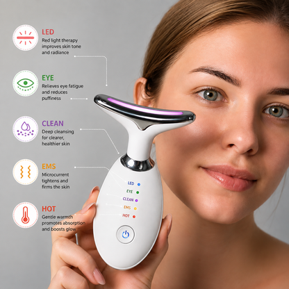 NeckGlow Pro™ 5-in-1 LED Neck & Face Massager