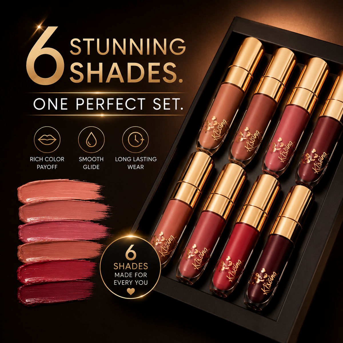 LuxeGlaze™ 6-Piece Velvet Matte Lip Collection